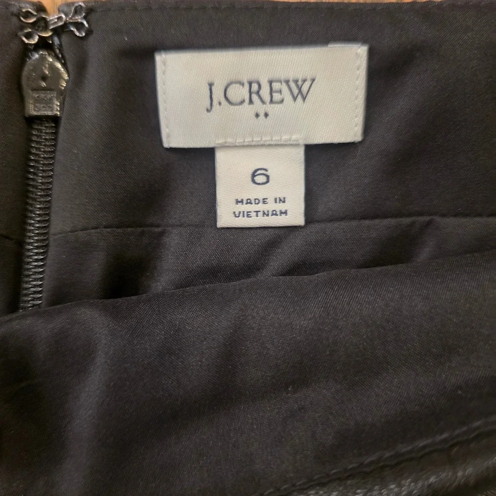 J.CREW Black Vegan Leather Pencil Skirt Sz 6 Classic High‎ Waist Minimalist Chic
